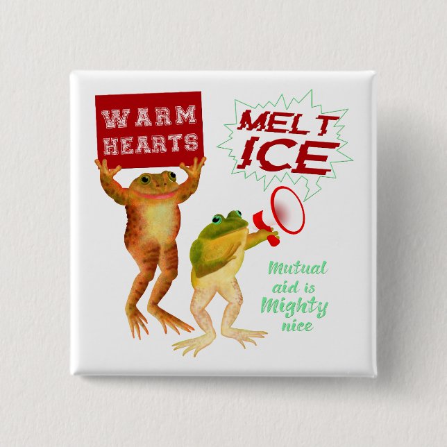 Warme Herzen schmelzen Eis Button (Vorderseite)
