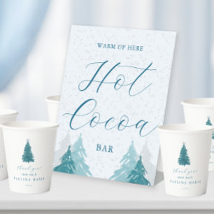 Warme hier heiße Kakao Bar Wunderland Quinceanera Sockelschild