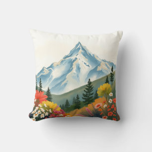 Warme impressionistische Berglandschaft Kissen