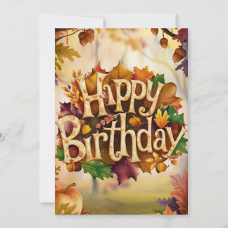 Warme Jahreszeit Herbst glücklich Geburtstag Karte