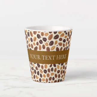 Warme Kaffeebohnen-Rösttöne Nahtloses Muster Milchtasse