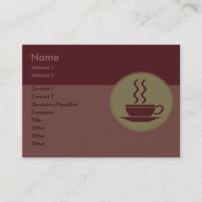 Warme Kaffeekarte Visitenkarte (Vorderseite)