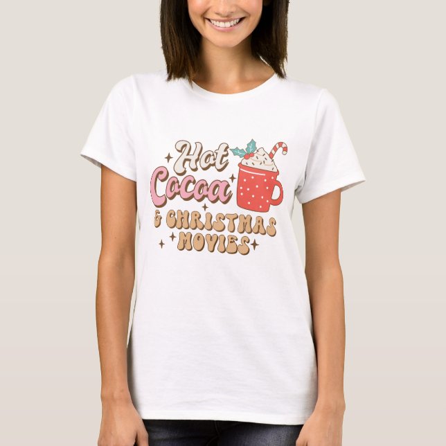 Warme Kakao und Weihnachtsfilme Retro T-Shirt (Vorderseite)