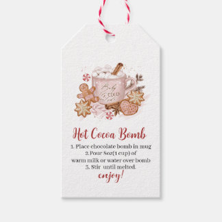 Warme Kakaombombe Süßigkeiten und Baby draußen kal Geschenkanhänger