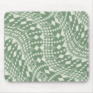Warme Karos in Grün Mousepad