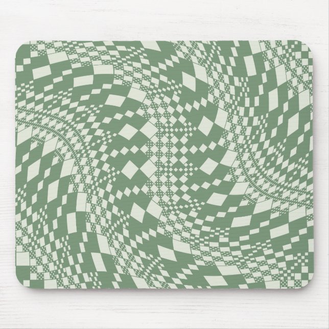 Warme Karos in Grün Mousepad (Vorne)