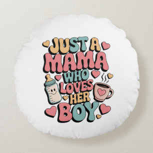Warme Lieben Ihr"Retro Mother Day T-Shirt Niedlich Rundes Kissen
