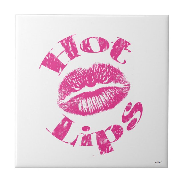 Warme Lippen! Rosa Lippen Fliese (Vorderseite)