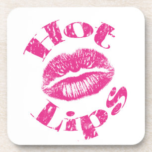 Warme Lippen! Rosa Lippen Getränkeuntersetzer