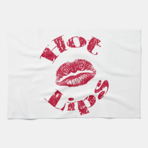 Warme Lippen, rote Lippen Geschirrtuch