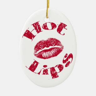 Warme Lippen, rote Lippen Keramikornament