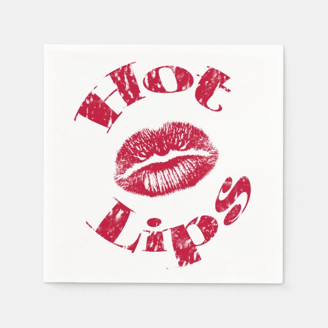 Warme Lippen, rote Lippen Serviette (Vorderseite)