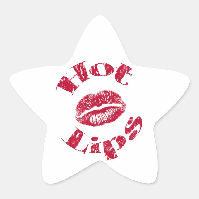 Warme Lippen, rote Lippen Stern-Aufkleber (Vorderseite)