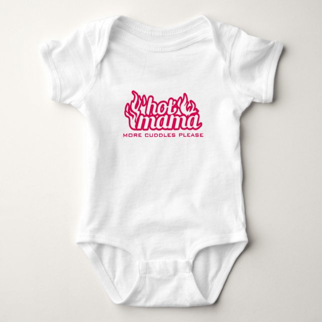 Warme Mama mehr Kuscheln, bitte Babyaufsteher Baby Strampler (Vorderseite)