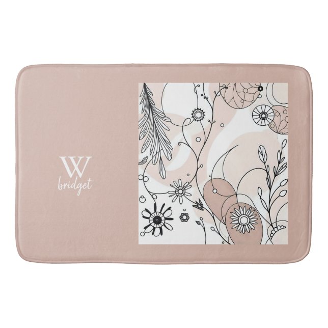 Warme Minimal Boho Kunst für Zuhause Badematte (Vorderseite)