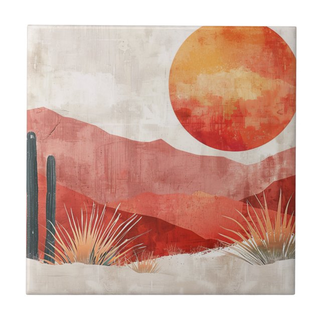 Warme Minimalistisch - Abstrakte Landschaft der Bo Fliese (Vorderseite)