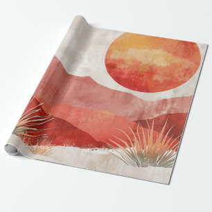 Warme Minimalistisch - Abstrakte Landschaft der Bo Geschenkpapier