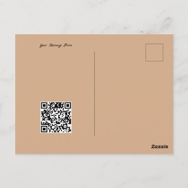 Warme monochrome QR Code Weihnachtsbaum Postkarte (Rückseite)