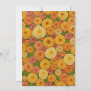 Warme nahtlose Herbst-Blumenmuster-Ölgemälde A Einladung
