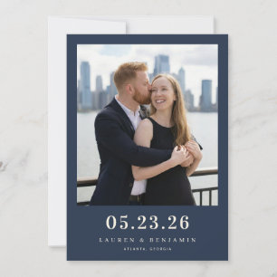 Warme Navy Romantische Fotografie Save The Date