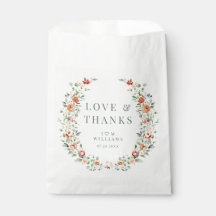 Warme orange Blume Hochzeit danke Ihnen für Tasche