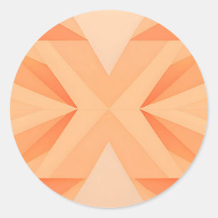 Warme orange geometrische Sternenexplosion Abstrak Runder Aufkleber