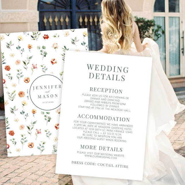 Warme orangefarbene Blumenkarten Begleitkarte (Von Creator hochgeladen)