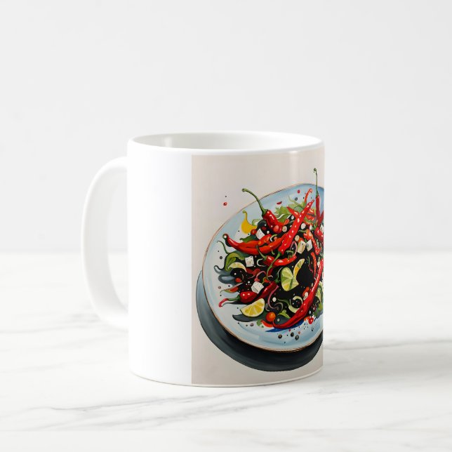 Warme Paprikaschoten Salat Kaffeetasse (Vorderseite Links)