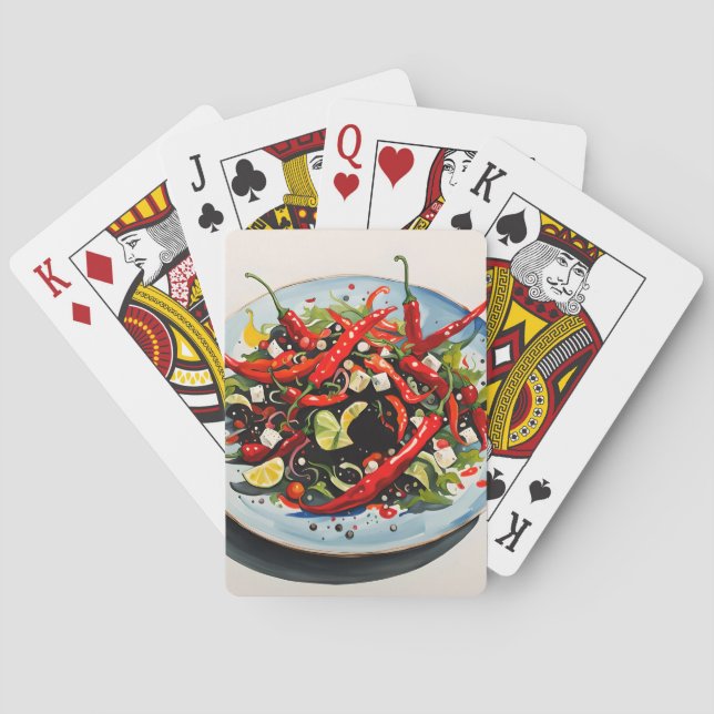 Warme Paprikaschoten Salat Spielkarten (Rückseite)