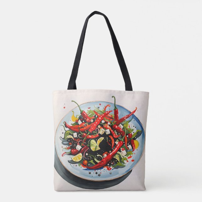 Warme Paprikaschoten Salat Tasche (Rückseite)