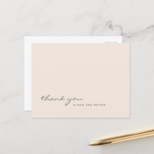 Warme Pfirsich-Einfarbige Schriftart Vielen Dank P Postkarte
