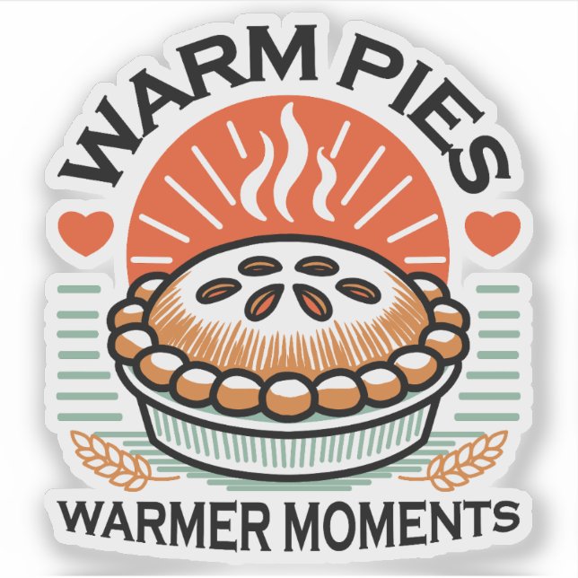 Warme Pies Warmer Momente - Gemütliche Herbstgesta Aufkleber (Vorderseite)