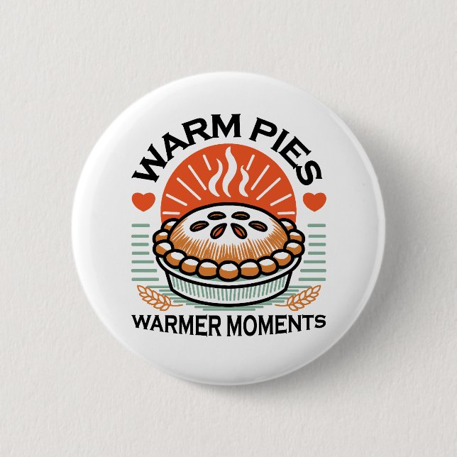 Warme Pies Warmer Momente - Gemütliche Herbstgesta Button (Vorderseite)