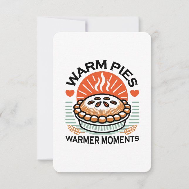 Warme Pies Warmer Momente - Gemütliche Herbstgesta Dankeskarte (Vorderseite)