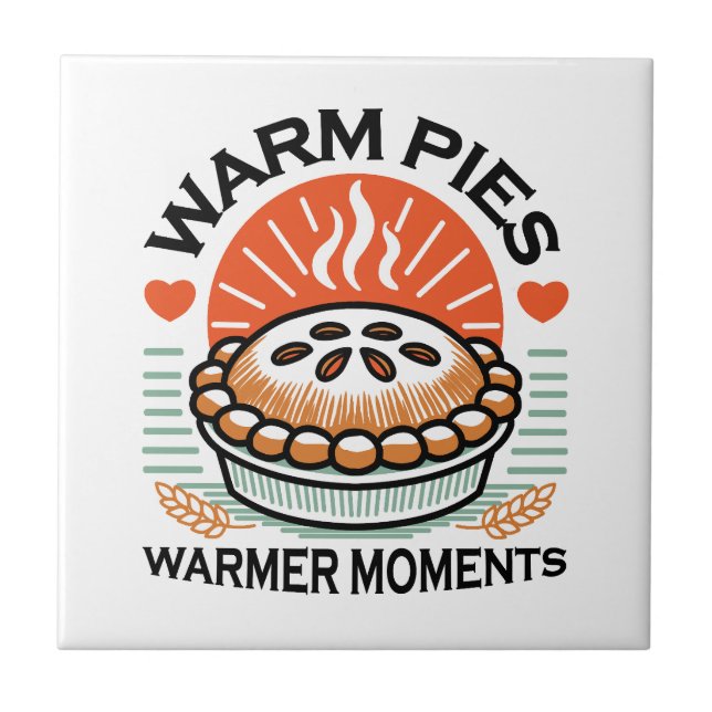 Warme Pies Warmer Momente - Gemütliche Herbstgesta Fliese (Vorderseite)