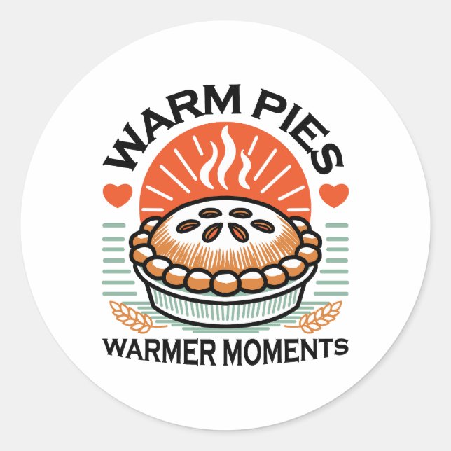 Warme Pies Warmer Momente - Gemütliche Herbstgesta Runder Aufkleber (Vorderseite)