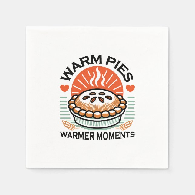 Warme Pies Warmer Momente - Gemütliche Herbstgesta Serviette (Vorderseite)