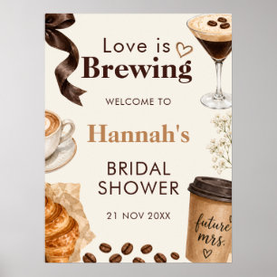 Warme redaktionelle Liebe brodelt Café Poster Schi