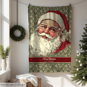 Warme Retro Santa Fleece Blanket für Weihnachtsspa