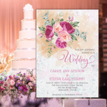 Warme rosa Farbspritze Hochzeit förmliche Einladun
