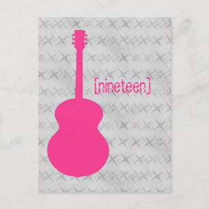 Warme rosa Gitarre Grunge Postkarte