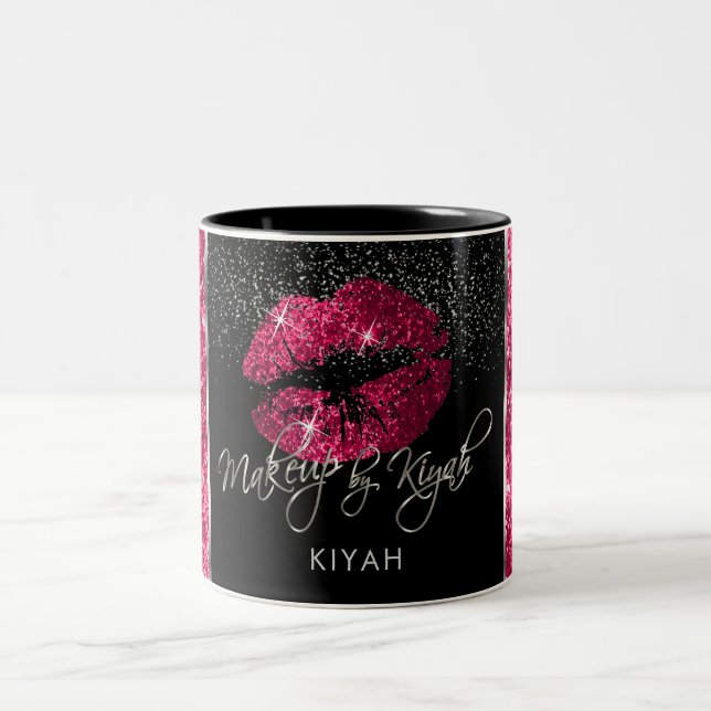 Warme Rosa Glitzer Lippen für Makeup Artist Zweifarbige Tasse (Mittel)