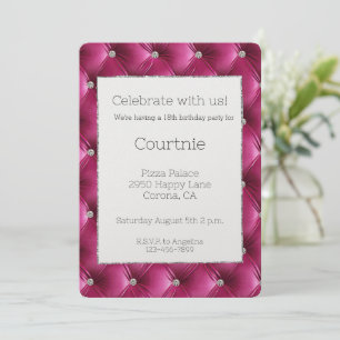 Warme rosa Imitate Velvet Geburtstag Einladung