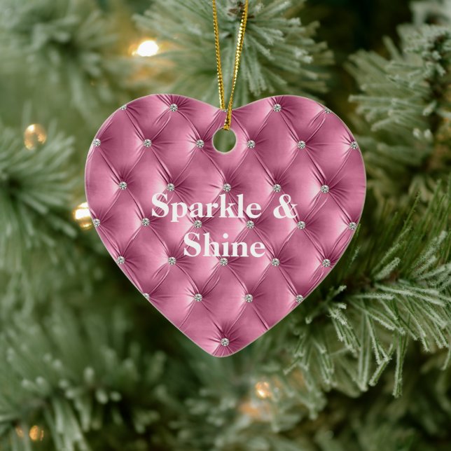 Warme rosa Imitate Velvet Keramik Ornament (Baum)