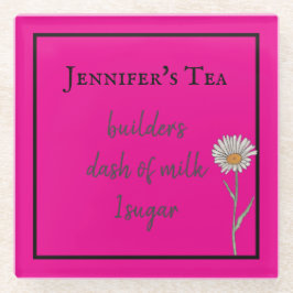 Warme rosa Kaffee- oder Teevorlieben Anpassen Glasuntersetzer