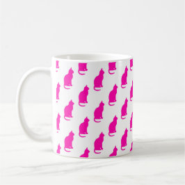 Warme rosa Katzenmuster Katzen Weiße Textur Kaffeetasse