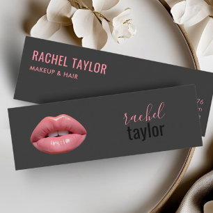 Warme rosa Lippen   Charcoal Makeup Business Card Mini Visitenkarte