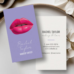 Warme rosa Lippen   Lila Makeup-Visitenkarte Visitenkarte
