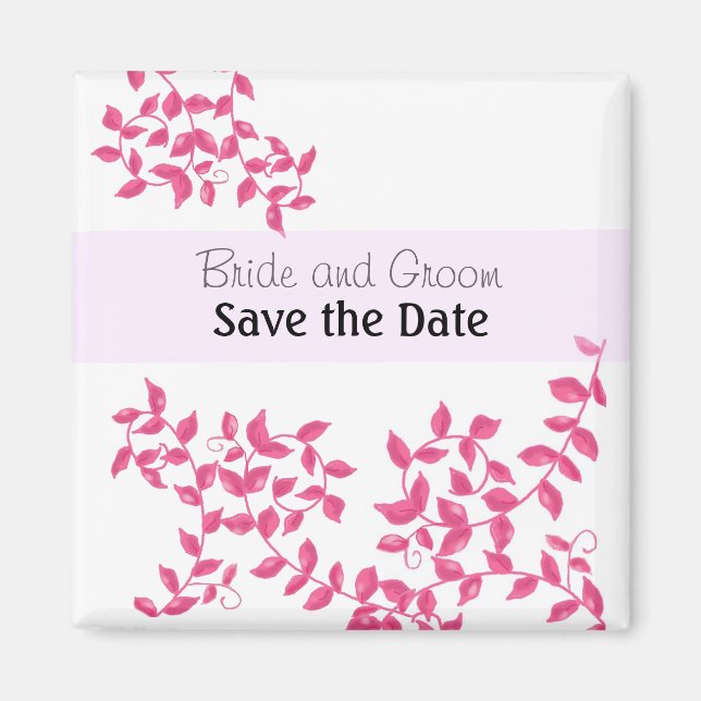 Warme rosa Reben Save the Date Magnet (Vorne)