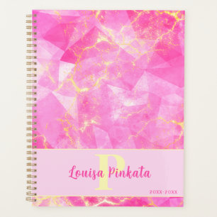 Warme rosa Rose Quartz und Personalisierte Goldvor Planer